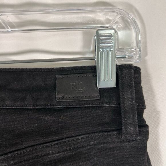 Lauren Ralph Lauren Jeans Women's 8 Black Denim Pockets Button Zip Cotton Blend - Picture 8 of 11